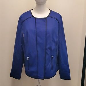 INC International Concepts Blue and Black Plus Size Blazer
